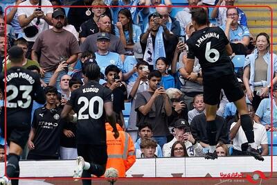 گل اول منچسترسیتی به تاتنهام توسط رایان شرقی