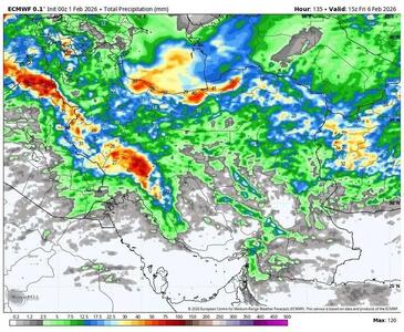 هشدار ورود موج جدید بارش برف و باران شدید از بامداد سه‌شنبه به ایران