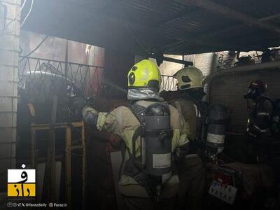 حریق در کارگاه کفاشی خیابان خیام | یک نفر مصدوم شد