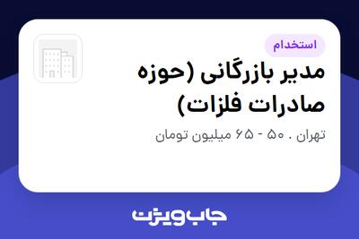  استخدام مدیر بازرگانی (حوزه صادرات فلزات) در سازمانی فعال در حوزه تجهیزات پزشکی