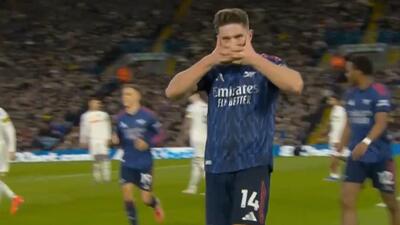  گل سوم آرسنال به لیدز توسط گیوکرش