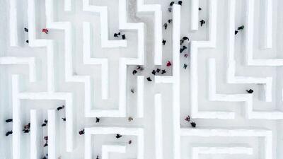 تصاویر؛ بزرگ‌ترین هزارتوی برفی اروپا