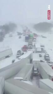  تصادف بیش از ۱۰۰ خودرو در برف و یخبندان میشیگان