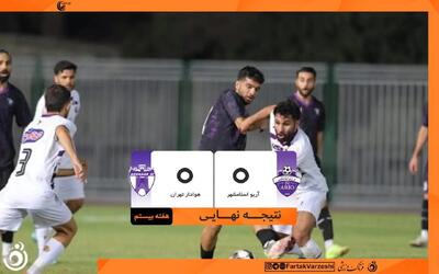 تساوی بی‌حاصل آریو اسلامشهر و هوادار تهران؛ نارضایتی دو تیم از تقسیم امتیازات