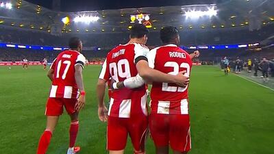 گل اول المپیاکوس به آ. ا.ک آتن (مهدی طارمی دقیقه 106)