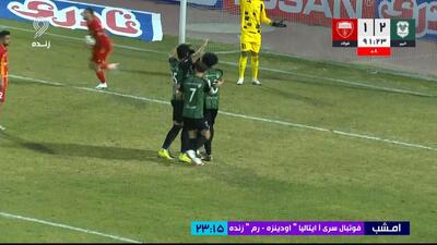 گل دوم خیبر خرم آباد به فولاد (دبل مهرداد قنبری - پنالتی)