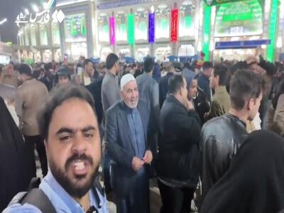  باران رحمت الهی در شب نیمۀ شعبان در بین‌الحرمین