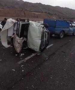 واژگونی و برخورد خودرو پیکان وانت با تیبا