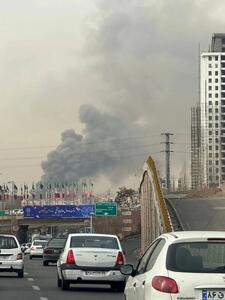 تصاویری از آتش‌سوزی گسترده در غرب تهران