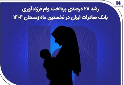  رشد ۲۸ درصدی پرداخت وام فرزندآوری بانک صادرات ایران در نخستین ماه زمستان ۱۴۰۴