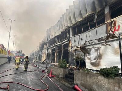 پایان عملیات آتش سوزی بازارچه جنت آباد تهران