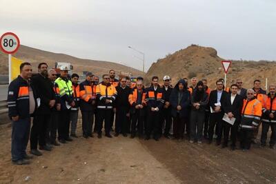  آیین افتتاح یک پروژه راهسازی در گردنه آهوان سمنان برگزار شد