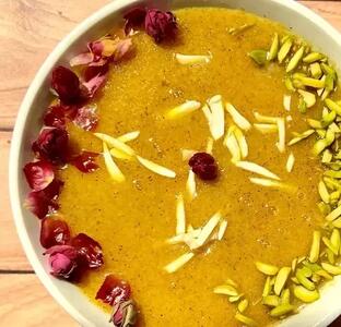  طرز تهیه کاچی زعفرانی با آرد برنج، خوشمزه و مقوی !
