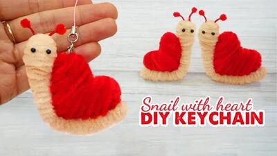 حلزون دست ساز با جاکلیدی قلبی | چگونه یک حلزون ساده بسازیم!