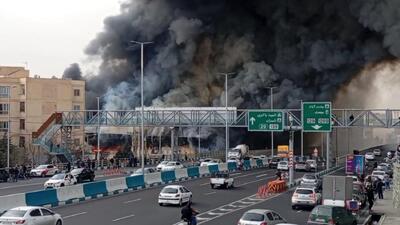  آخرین وضعیت آتش‌سوزی گسترده در جنت‌آباد تهران