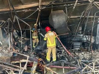  آتش سوزی  بازارچه جنت در غرب  خاموش شد