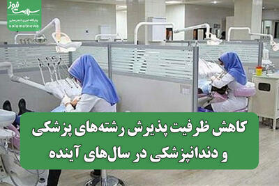  کاهش ظرفیت‌ پذیرش رشته‌های پزشکی و دندانپزشکی در سال‌های آینده