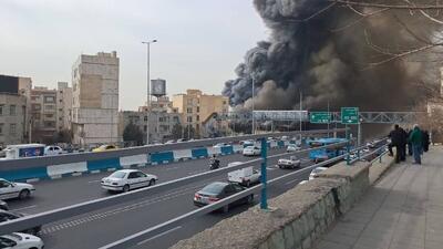 سخنگوی آتش نشانی تهران: آتش‌سوزی بازارچه جنت بسیار گسترده است + فیلم