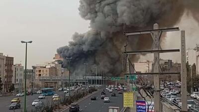  آتش‌سوزی بازارچه جنت تهران بسیار گسترده است