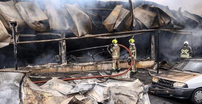  حریق بازار جنت آباد مهار شد+عکس