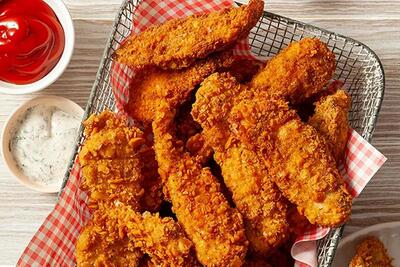 سوخاری خانگی متفاوت / مرغ سوخاری با چیپس / سریع، ساده و فوق‌العاده ترد