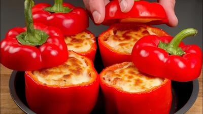  من هر سه روز یکبار این فلفل های شکم پر را درست می کنم. شام در ۱۰ دقیقه!