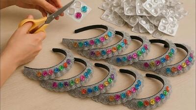 شیشه های قرص خود را دور نیندازید / من یک اکسسوری موی زیبا درست کردم!