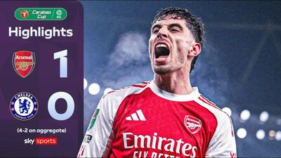 ویدیو| خلاصه بازی آرسنال ۱ - چلسی ۰/ توپچی‌ها فینالیست شدند - پارس فوتبال