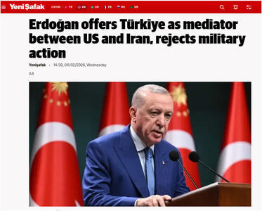  اردوغان پیشنهاد میانجی‌گری ترکیه میان آمریکا و ایران را مطرح کرد و اقدام نظامی را رد کرد