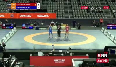 شمسی پور به سختی از سد حریف یونانی گذشت + فیلم