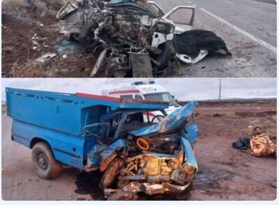 تصادف پژو پارس و وانت در خراسان رضوی/ ۳ کشته و ۴ مصدوم