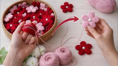  آموزش ساخت گل رز با نخ؛ روشی ساده، کاربردی و مناسب کسب درآمد