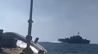  لحظات تعقیب ناوشکن آمریکایی توسط ماهیگیران ایرانی