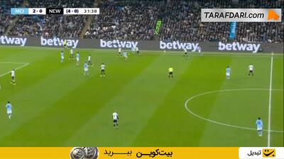 گل تیجانی ریندرس به نیوکاسل (منچسترسیتی 3-0 نیوکاسل)