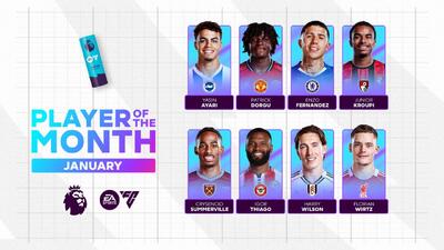 نامزدهای بهترین بازیکن ماه ژانویه 2026 لیگ برتر انگلیس؛ با حضور ستاره جوان لیورپول