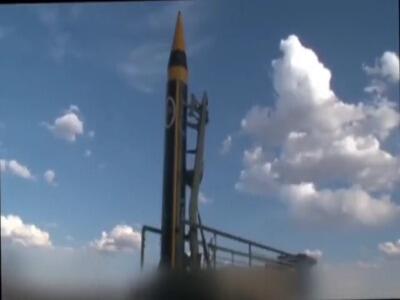  نمایی از استقرار موشک پیشرفته خرمشهر-۴