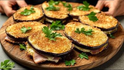 طرز تهیه غذای فوری ایتالیایی با بادمجان و ژامبون