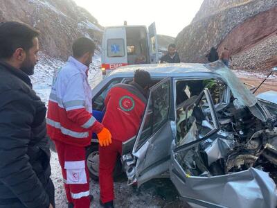  برخورد دو دستگاه خودرو در ورودی محور قزوین -تنکابن الموت شرقی ۴مصدوم بر جای گذاشت