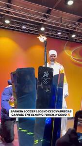  ویدئو: مشعل المپیک زمستانی در دستان اسطوره اسپانیایی