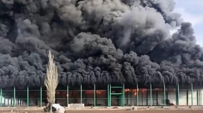  تصاویر آتش سوزی در سردخانه اردبیل مغان