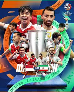  پوستر AFC برای دیدار امروز تیم‌های ملی فوتسال ایران و اندونزی