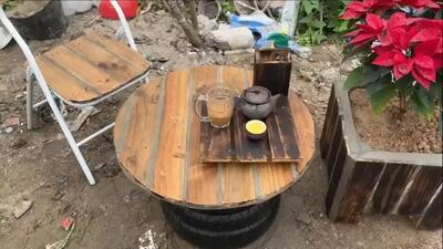  ساخت گلدان زیبا در خانه با پالت چوبی و سیمان
