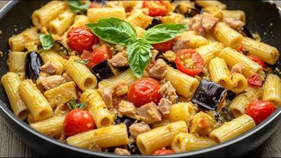  طرز تهیه پاستا تن ماهی و بادمجان؛ یک غذای مدیترانه‌ای و خوشمزه