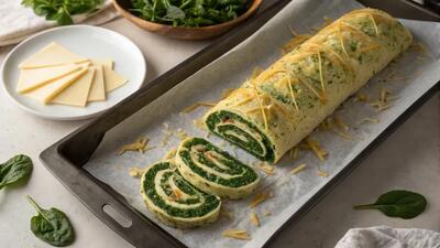  طرز تهیه رولت اسفناج و پنیر ، جایگزین سالم پیتزا