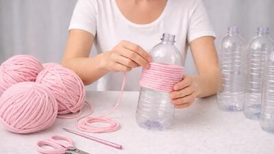  «یک ایدهٔ فوق العاده با بطری پلاستیکی و کاموا / کاردستی خلاقانه و جذاب»