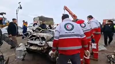  ببینید| تصادف زنجیره‌ای در محور دیواندره- سقز سه کشته برجاگذاشت