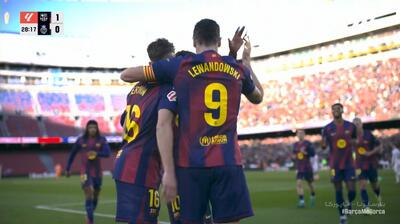  گل اول بارسلونا به مایورکا (لواندوفسکی)