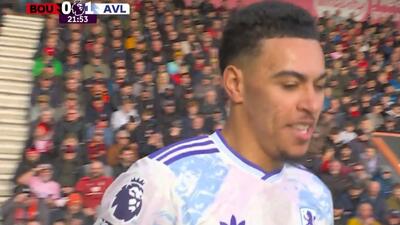  گل اول استون ویلا به بورنموث (مورگان راجرز)