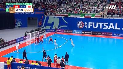  گل دوم تیم ملی فوتسال ایران به اندونزی توسط مهدی کریمی / ایران2-3 اندونزی