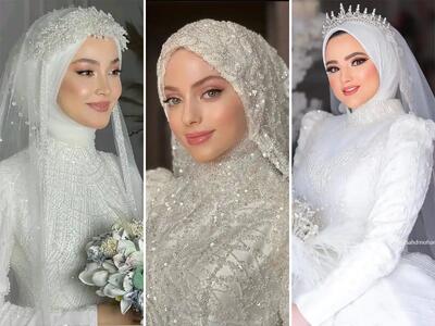  تاج عروس محجبه؛ انواع طرح های شیک، لاکچری، پوشیده و ساده